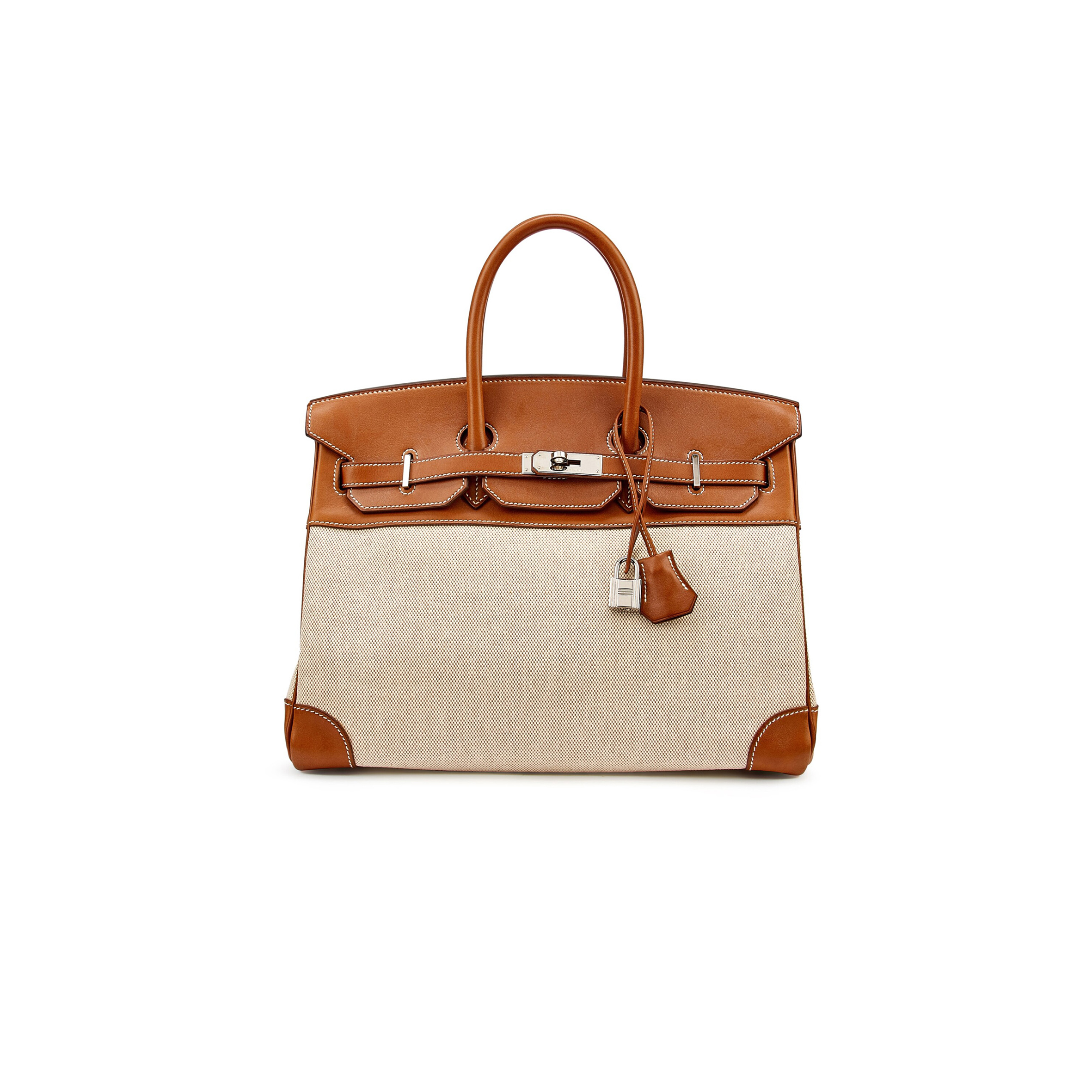 HERMES BIRKIN 35 CALICO AND GOLDEN BROWN LEATHER BAG 8023220073 (35*24*18cm)